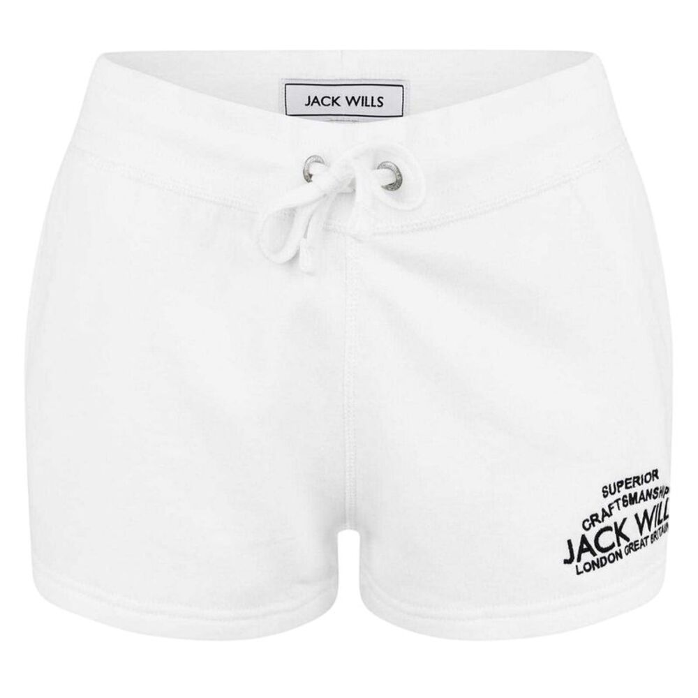 Jack Wills Womens/Ladies Logo Sweat Shorts / White